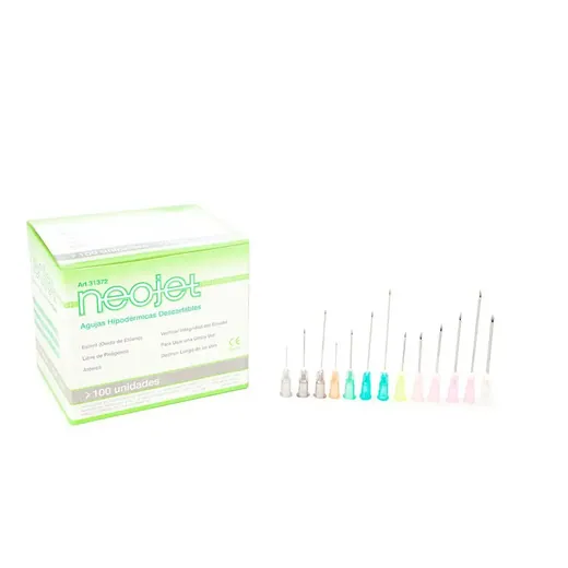 Agujas DESC. Plastica 16 x 05 25G-5/8 X100 U.para TUB